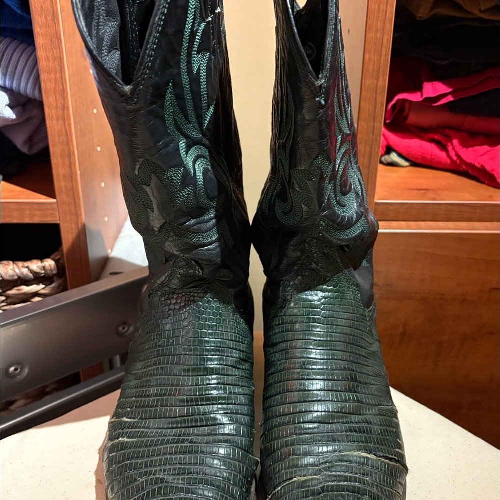 Justin Boots Green Heeled Boots